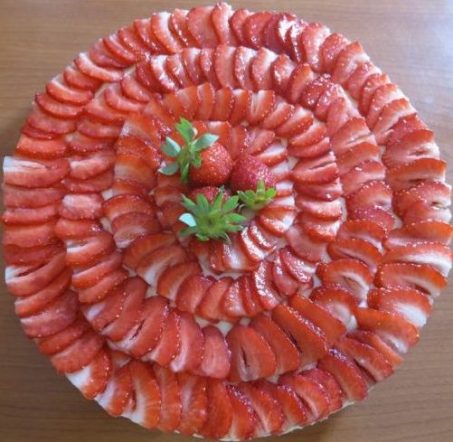 Tarte fine aux fraises façon cheesecake